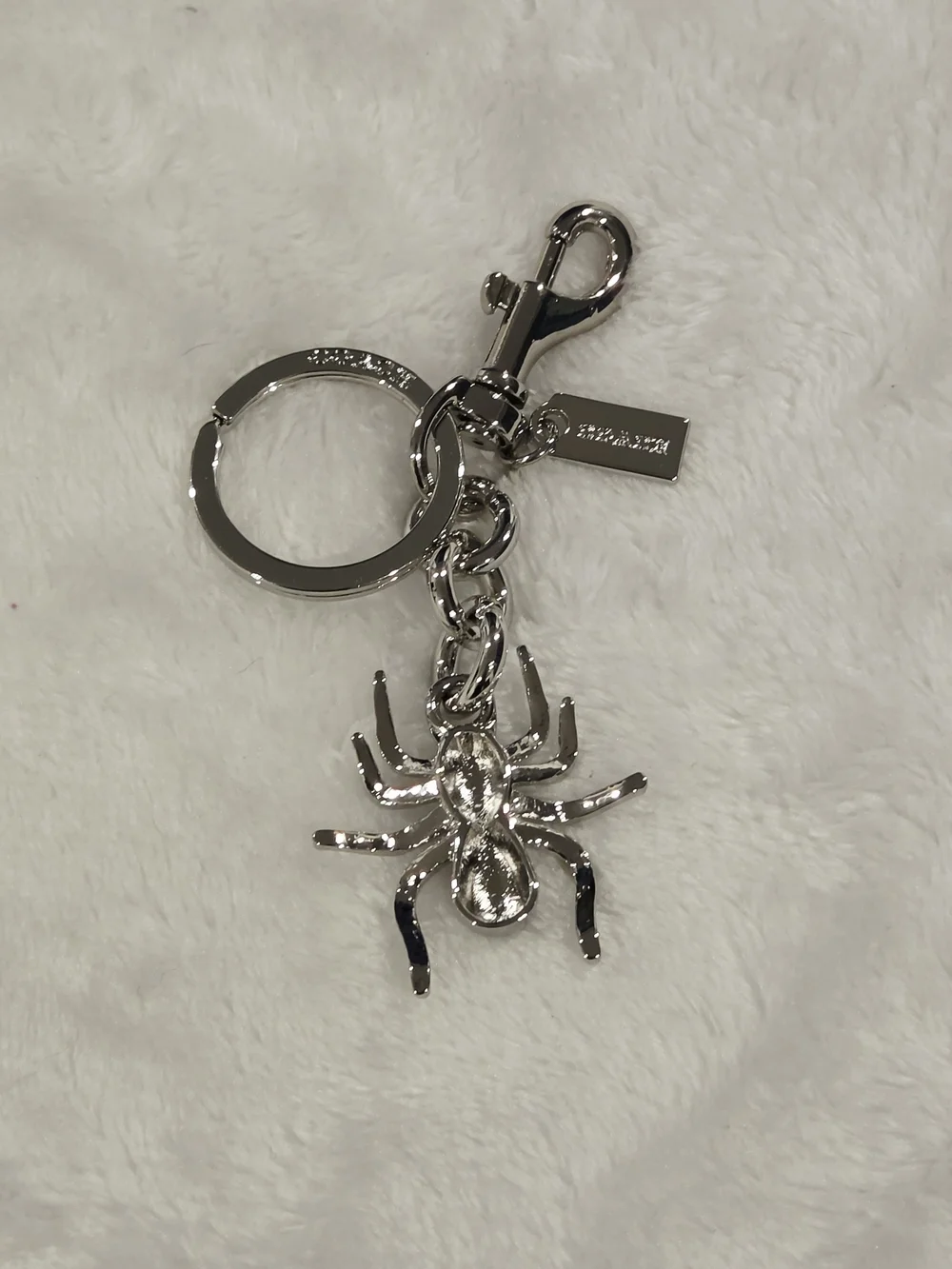 C Logo Silver Spider Keychain Charm Bling Bag Charm